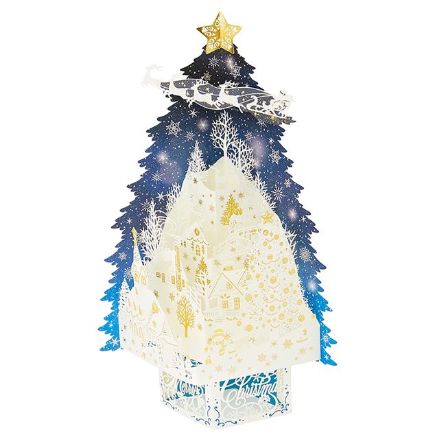 Sanrio JX 53-3 SANRIO 524361 Christmas Card Message Card Laser Cut Laser Cut 3D Tree Greeting Card International Shipping Available