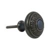 Infinity Decor Round Design Cupboard Knobs for Bathroom, Kitchen – Solid Metal Handles in Black Cast Iron (Black 421)