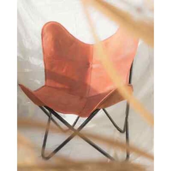 Chair Butterfly Leather Relax Brown Home decore Chair With Stand