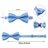 Alizeal Solid Pre-tied Bow Tie Cufflinks Hanky Set for Men Neck Wear, light blue