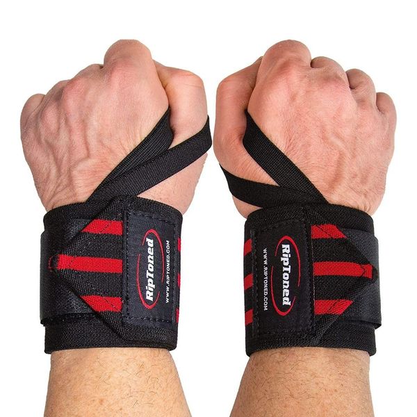 Rip Toned 18” Wrist Wraps - Wrist Straps for Weightlifting - Lift Better, Protect Wrist Pain - Adjustable, Durable, Machine Washable - Wrist Brace for Weightlifting - USPA Endorsed for Men & Women