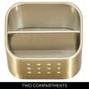 iDesign Sponge and Scrubber Holder with 2 Compartments for Kitchen Sink - Soft Brass