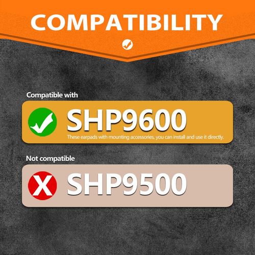 SHP9600 Ear Pads - TRANSTEK Replacement Ear Cushion Compatible with SHP9600 Headphones (Cooling Gel Mesh)