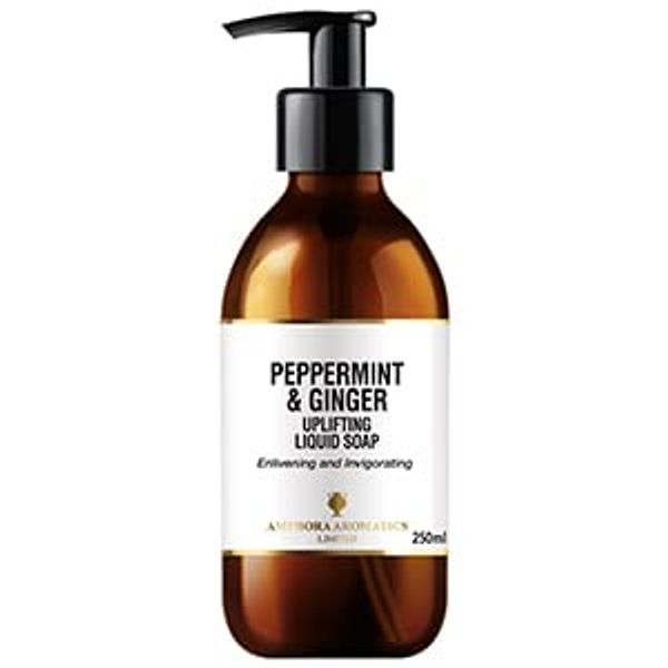 Amphora Aromatics Peppermint and Ginger Uplifting Liquid Soap 250ml Glass