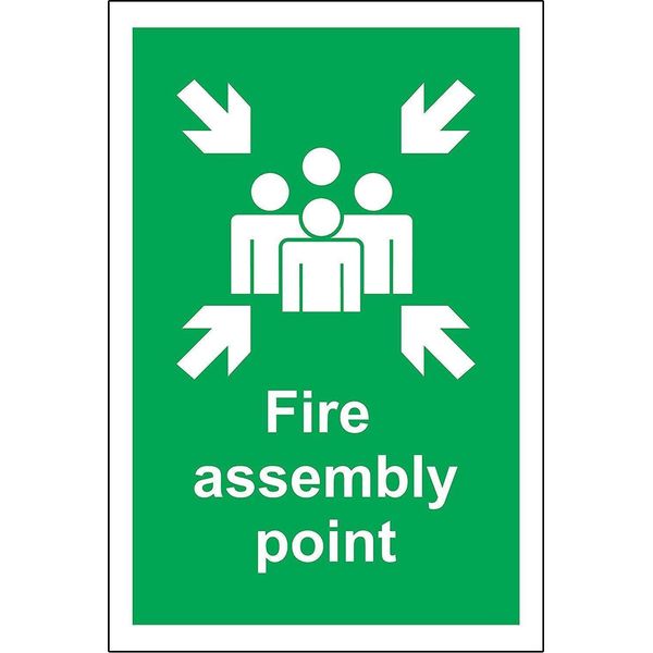 Fire Assembly Point Health And Safety Sign In  Rigid Plastic 300 x 200 mm