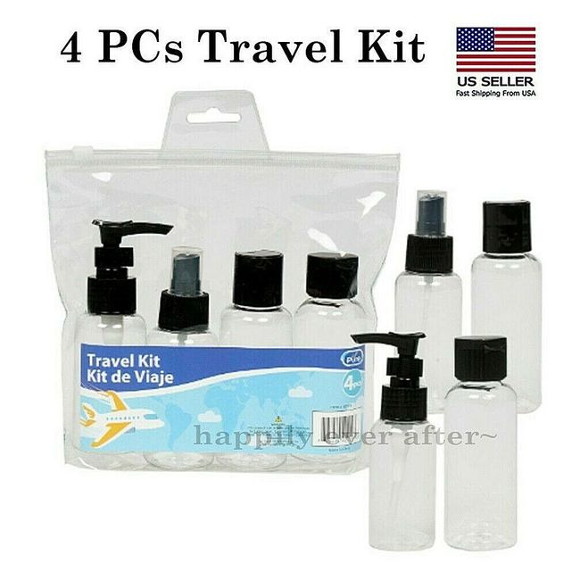 4 PCs Empty Bottle Set, Carry On Travel Bottles, Plastic Bottle & Jar *US SELLER