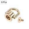 sourcing map 12x10mm Ball Post Head Button Studs with D Ring for DIY Light Gold 6pcs