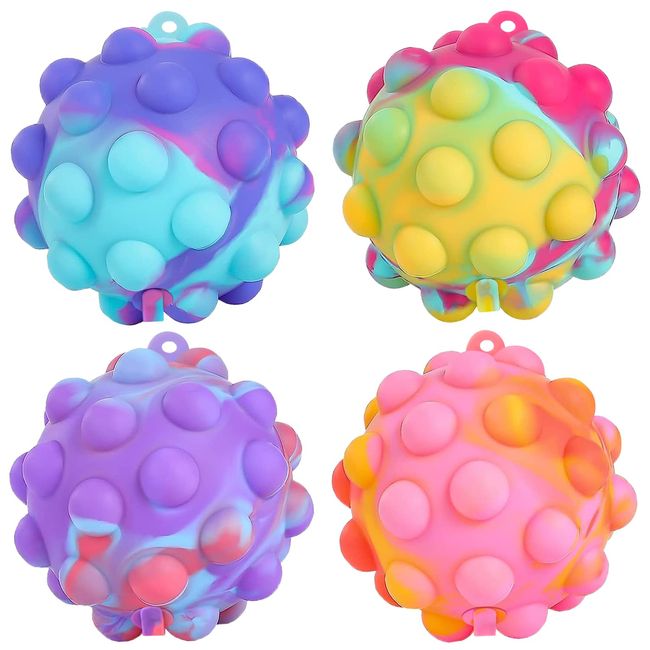 Pop Fidget Toys Its Ball Toy 4 PCS 3D Stress Balls It Pop Fidgets Pack Party Favors for Kids Toys Autism Sensory Toys Bulk Squeeze Toys Toddler Toys for Boys Adult Stress Relief Easter Basket Stuffers