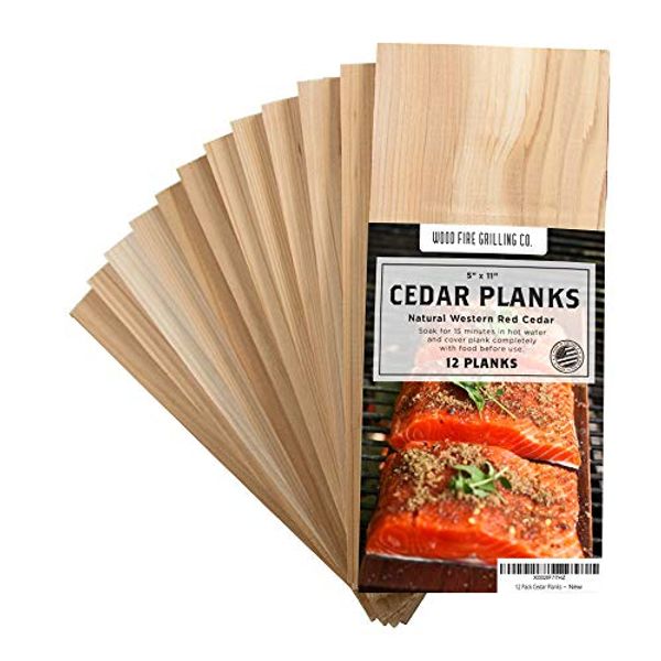 12 Pack Cedar Planks for Grilling Salmon and More - Sourced and Made in the USA