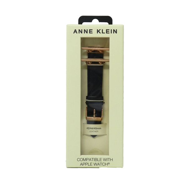 Anne Klein Fashion Leather Band For Apple Watch Navy/Rose Gold 42/44/45MM