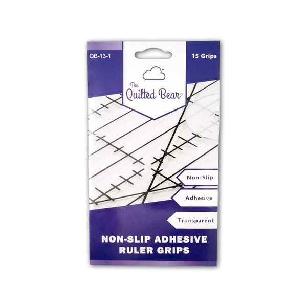 The Quilted Bear Non-Slip Adhesive Ruler Grips - 15 Grips per Pack. Ideal for Quilting Rulers and Other Crafts