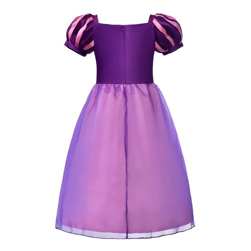 ReliBeauty Girls Dress Puff Sleeve Princess Costume, 5, Purple(with Accessories)