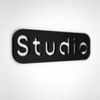 Decorative STUDIO Wall Sign Art Décor, Black, Adhesive Tabs, Sleek Design