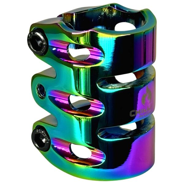 F26 Chilli Pro Scooter Stunt-Scooter I Pearl I Base I Rocky I Reaper I Tret I Roller I für Lenker mit Klemmschlitz I Klemme I Bar Clamp (Pearl Rainbow Neochrome, 31,8)