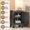 Metal Nightstand End Side Table 2 Shelves Storage Organizer Bedside Table w/lock