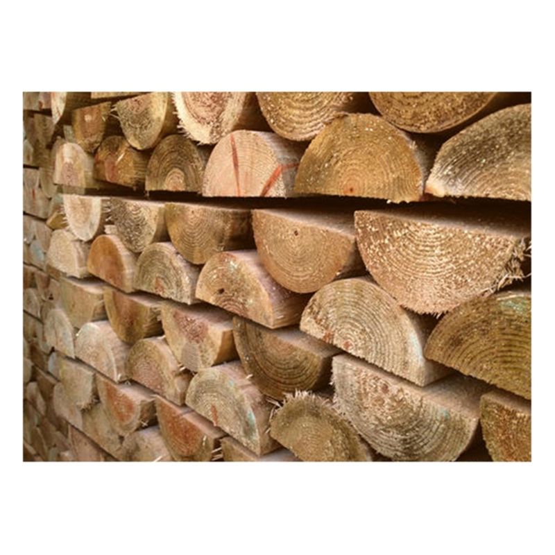 F&G Supplies Half Round Fence Posts 1.8m x 100mm Pressure Treated 5 ...