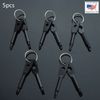 5pcs - Screwdriver Keychain Set EDC Pocket Tool Hex Nut Wrench Key Ring - Black