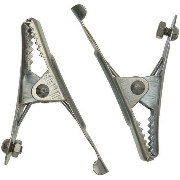 W4 50 Amp Crocodile Clips (Pack of 2) - Silver
