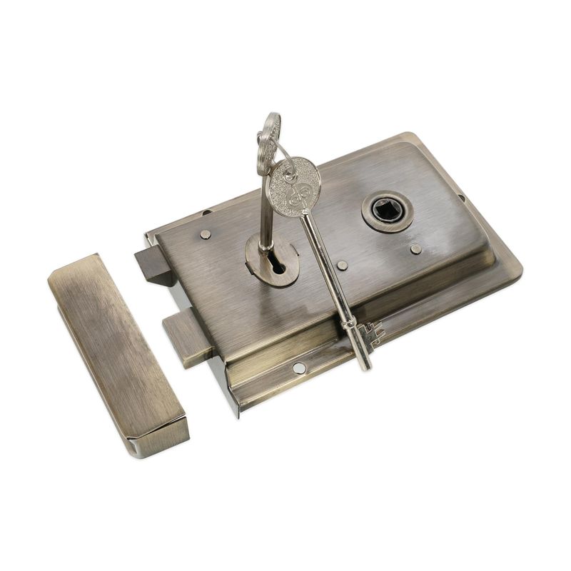 Infinity Decor Vintage Style Antique Iron Fluted Rim Lock with Keys ...