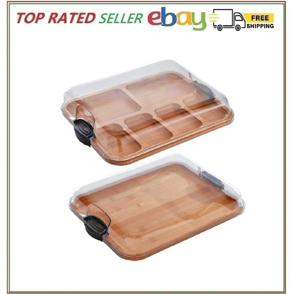 Farberware Charcuterie Presentations, Bamboo Build-A-Board with Lid , 2-Piece