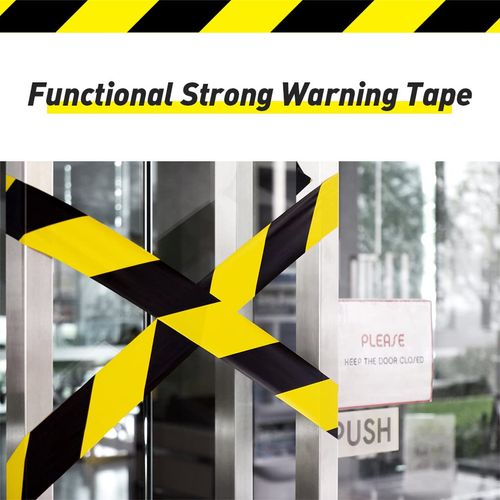 ALBOYI Hazard Tape Black and Yellow 2 Roll, 48mm×20m Safety Warning Tapes Self Adhesive, Caution Tape for Floor Marking Barrier Tape