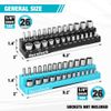 DURATECH Magnetic Socket Organizer Set 2PCS 1/4" Drive Socket Holders SAE&Metric