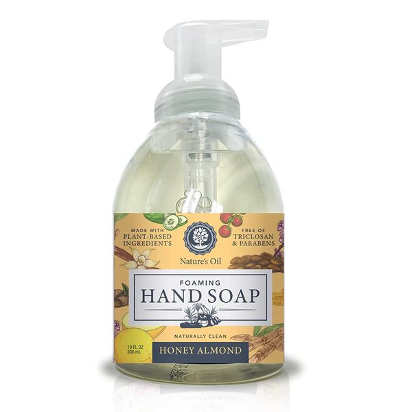 Nature's Oil Foaming Hand Soap, Honey Almond, 10 Fluid Ounces (Single Unit)