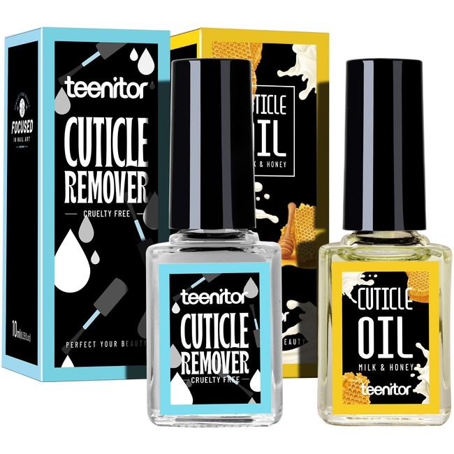 Teenitor Cuticle Care kit with Cuticle Remover and Cuticle Oil, Cuticle Softner and Cuticle Revitalizing Oil, Cuticle Remover Oil