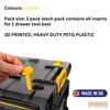 Rugged Tools Anti-Wobble Stabilising Push-in Inserts compatible with Dewalt Tough System 2.0 Drawer Tool Boxes (YELLOW, 2 PACK)