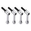 sourcing map 4pcs Clamping Lever Adjustable Handles M10 x 25mm Metric Male Thread Level Handle Threaded Stud Hand Knobs Locking Rotating Screw Handles Quick Release, Silver Tone