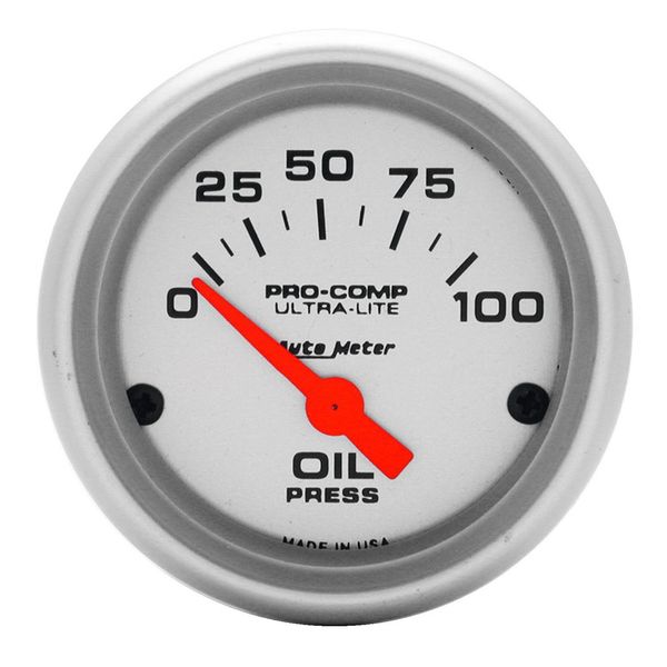 Auto Meter 4327 Ultra-Lite Electric Oil Pressure Gauge, 2-1/16 inch