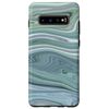 Galaxy S10+ Teal Green Blue Cyan White Swirl Pattern AEP286 Case