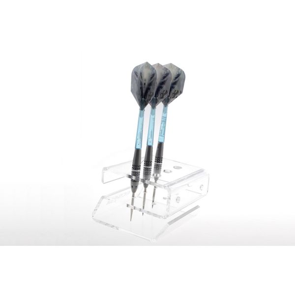 ECSEM Clear Acrylic Dart Holder/Display Stand, Holds 6 Steel/Soft Tip Darts (Dart holder wall mount & darts holder desktop)