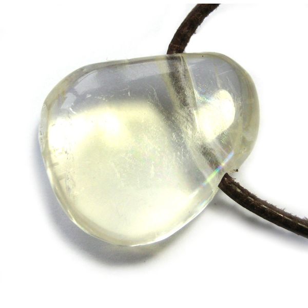 Tumbled Stone Calcite Yellow Transparent with Drilled Hole 2 cm
