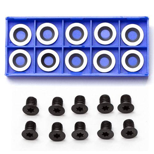 15mm Round Carbide Inserts Cutters Knifes Indexable Replacement with Screws Fits For Full And Pro Size Popular DIY Wood Turning Finisher Hollower Tools Woodworking Lathe 10pcs