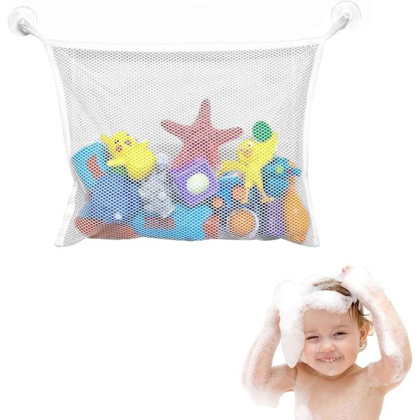 RSYHVG Baby Bath Toy Organiser Net Bag - Kids Bath Toy Tidy Storage Bag With Suction Cups | Baby Mesh Net Toy Holder Organiser Unit Basket Bag For Kids | Keep Bathtub Water Toys Mold Free