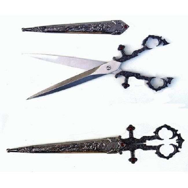 10 1/4" Silver Bodice Medieval Scissors Dagger