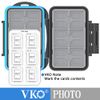 VKO Memory Card Case, 36 Slots, Shockproof, High Capacity, Water-Resistant, Black Small Carabiner, Case for Computer & Camera Use
