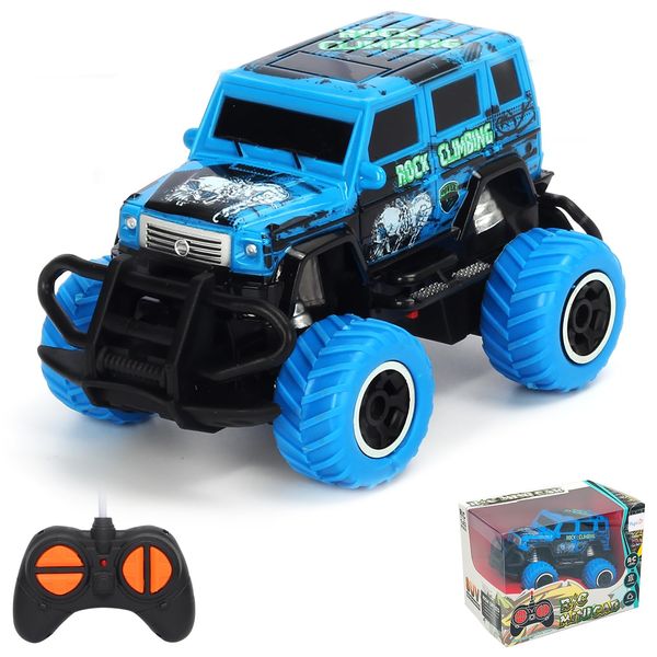 Pup Go Small Off Road Remote Control Car for Kids, My First Fast RC Car Toy Toddler, Mini Monster Truck Radio Controlled Car, Christmas Birthday Gift Age 2 3 4 5 6 7 8 Years Old Boys Girls (Blue)