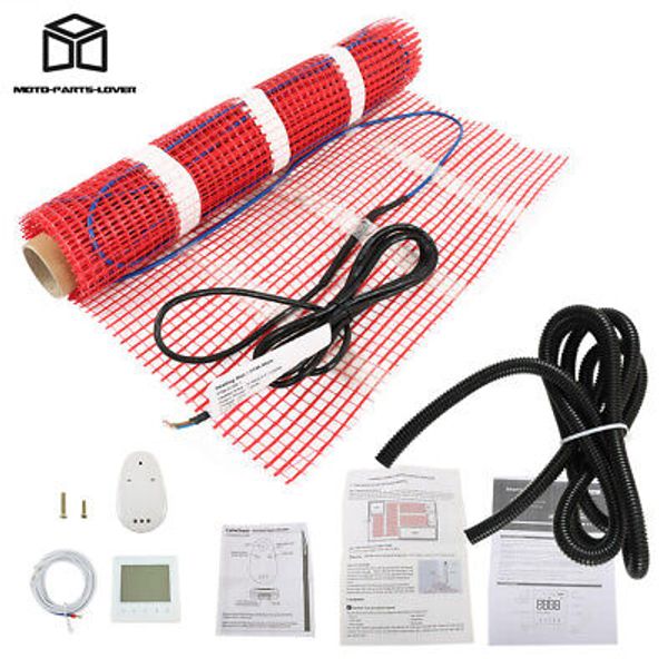 Floor Heating Mat 10 Sqft Electric Tile Radiant Warm Floor Heat Heated Kit 120V