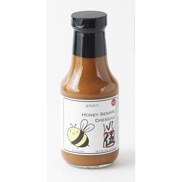 Wu Japanese Ginger Dressing - Gluten Free 10.7 FL OZ -ALL NATURAL - NO PRESERVATIVES - GLUTEN FREE - MADE WITH POWERFOODS - SALAD DRESSING - (Honey Sesame Ginger, 1 Bottle)