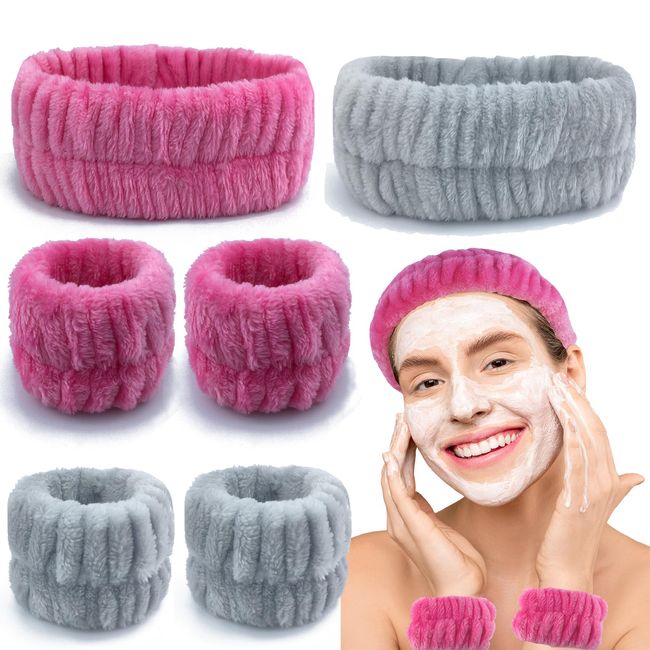 xButterfly Skincare Headbands for Washing Face Spa Headband Makeup Headband Skin Care Headbands Face Wash Headband Wrist Bands Wrist Towels for Washing Face Wristbands Hair Band for Women