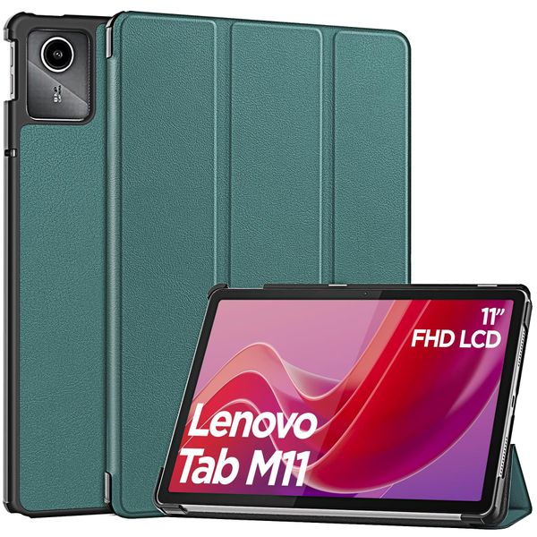 YRH for Lenovo Tab M11 Case 11 inch 2024 (TB330FU), Light Stand Lether Protective Cover for Lenovo M11 Case, with Auto Sleep/Wake, Darkgreen