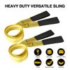 Pair 6' x 2" Flat Eye Web Lifting Sling Tow Strap With Flat Loops Anti-rust