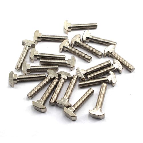 M5x20 T Slot Bolt Carbon Steel Hammer Head Bolt for 2020 Series T Slot Aluminum Extrusion European Standard (30 Pieces)
