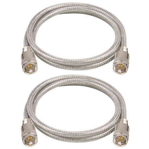 MOOKEERF RG8X Jumper Cable - 3ft, 2 Pack, PL259 Male to Male, CB Antenna Cable for CB Radio, HAM Radio, SWR Meter, Antenna Analyzer