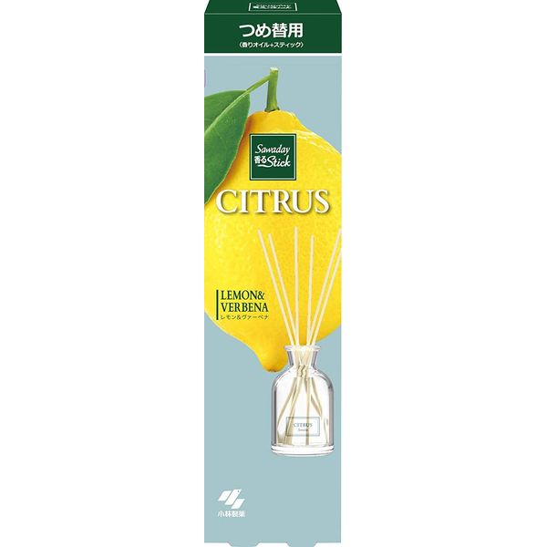 Set of 5 Sawaday Scented Sticks, Citrus, Lemon & Verbena, Refill, 2.4 fl oz (70 ml)