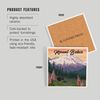 Mount Baker, Washington, Bears and Spring Flowers (Absorbent Ceramic Coaster, Single, Cork Back, Kitchen Table Decor)