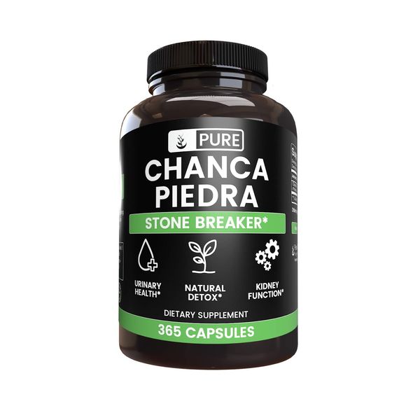 Natural Chanca Piedra (Stone Breaker) 365 Capsules, 680mg Serving, Pure & Potent Quality, No Fillers & No Additives, Herbal Supplement for Kidney & Gallbladder Health, Unmatched Value by Pure