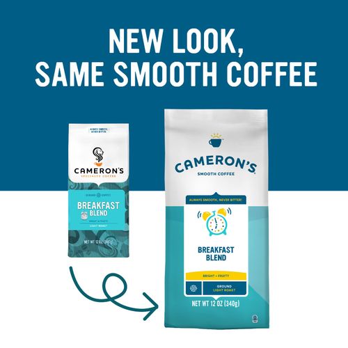 Cameron's Coffee Roasted Ground Coffee Bag, Breakfast Blend, 12 Ounce